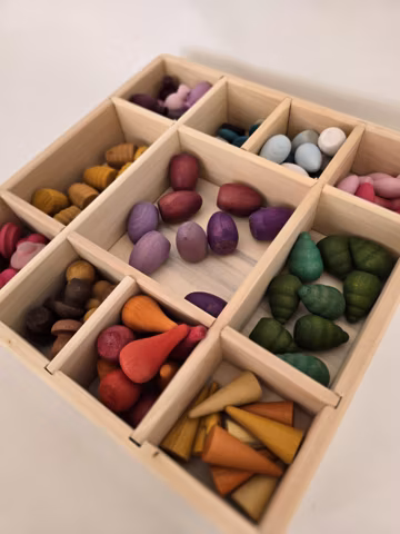 Wooden Mandala Set – 102 Pieces | Waldorf Montessori Loose Parts | Open Ended Sensory Play | Eco Friendly Wooden Toy
