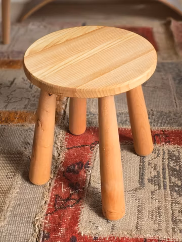 Wooden Kids Stool 30 cm | Montessori Step Stool | Waldorf Wooden Chair | Natural Wooden Stool for Kids | Toddler Stool