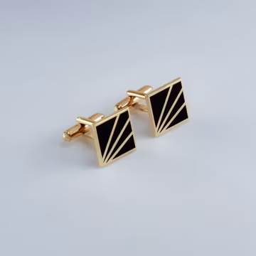 Classic Enamel CuffLink, Vintage Black Enamel CuffLink, Father CuffLinks, Black Enamel CuffLink, Groom Wedding Cufflink, Valentines Cufflink