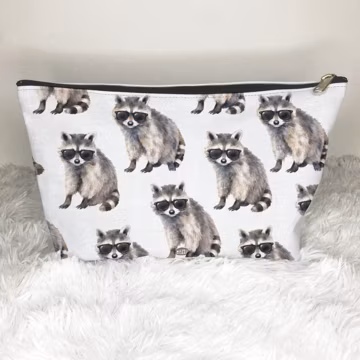 Cool Raccoons Cosmetic Bag Weird Gifts Raccoon Lover Animal Meme Gifts for Women Sunglasses Travel Makeup Zip Bag Pouch Toiletry Wash Case