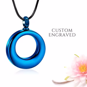 Urn Necklace for Human or Pet Ashes for Him Custom Engraved | Eternity Circle of Life Cremation Necklace | Cremation Locket | Sympathy Gift