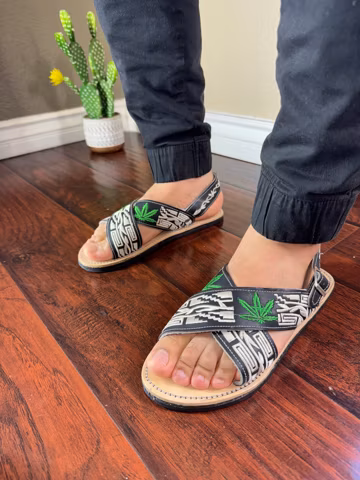 Mens Handmade Leather Huaraches: Mexican Cross Strap Sandals
