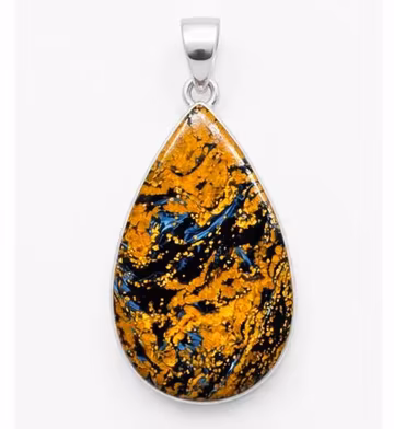 Natural Pietersite 925 Sterling Silver Pendant, Handmade Teardrop Gemstone Pendant, Artisan Crystal Jewelry, Unique Gift for Her