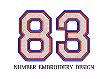 Sport Number Embroidery Design, Double Line (Digital Files)