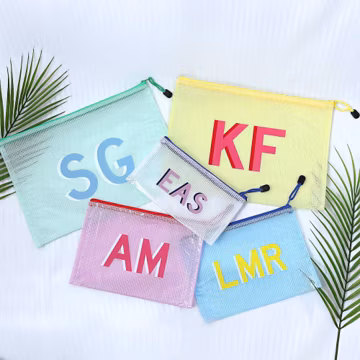 Custom Shadow Monogram Pouch, Personalized Makeup Bag, Bridesmaid Gift