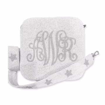 Beaded Box Bags, Monogram clutch, Customized Name Clutch, Bride Clutch, Handmade beaded clutch, Custom beaded clutch, Half barrel name bags