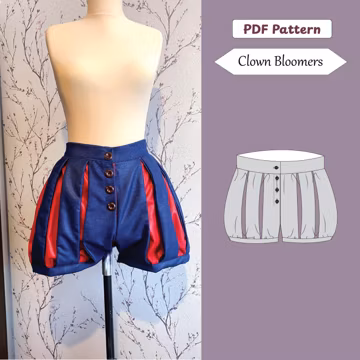 Clown Bloomers Sewing Pattern | Jester Shorts | Renaissance Trunk Hose | Paned Slop | costume pattern | Pumpkin pants