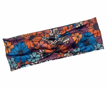 Vibrant floral Cheetah, PREORDER headband, handmade hair accessory womens, soft stretch fabric, stylish, comfortable, all day wear, nurse
