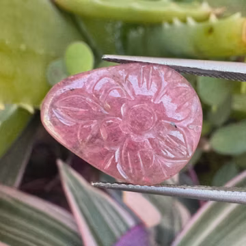 Ruby Cabochon Carving, Fancy Ruby Carved Cab, Loose Gemstone For Custom Jewelry, Ruby Cabochon, Corundum Pear 17x13x2 mm, 7.70 ct