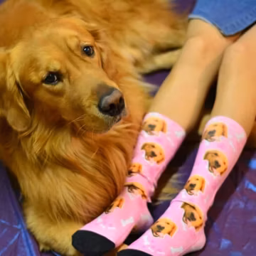 Custom Face Socks: Personalized Photo Text, Pet, Dog, Cat Gift
