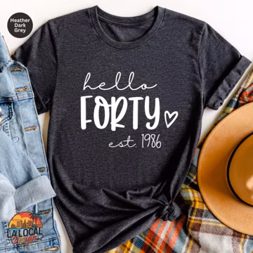 Hello Forty Shirt: Est 1986, 40th Birthday Tee