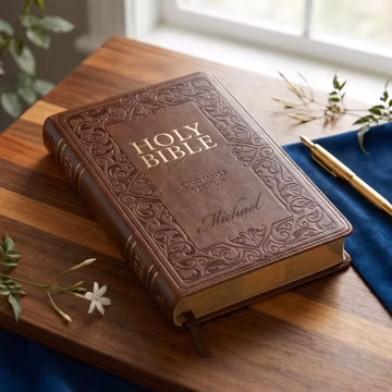 Personalized Leather KJV BIBLE Christian Graduation Birthday Gift for Him Dad Her Mom Study Bible Wedding Pastor Custom Engraved Engraved