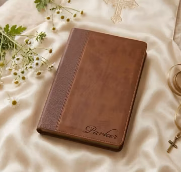Personalized Leather NIV BIBLE Christian Graduation Gift for Him Dad Men Her Mom Women Wedding Easter Pastor Keepsake Custom Engraved