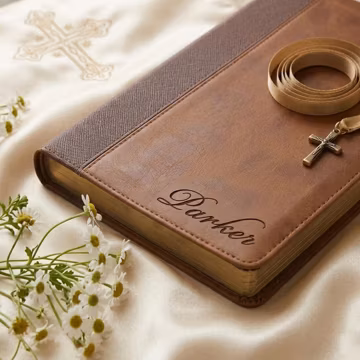 Personalized Leather NIV BIBLE Christian Graduation Gift for Him Dad Men Her Mom Women Wedding Pastor Keepsake Custom Engraved Engraved
