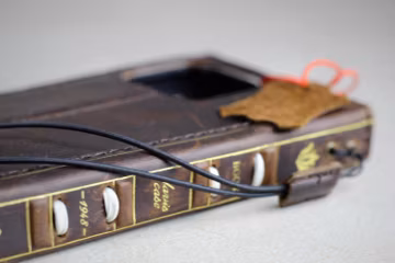 Handmade Leather Galaxy Z Fold Case: Vintage Bible Book Style, Magnetic WalletChristmas gift