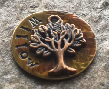 Willow Tree Dog Tag: Personalized Antique Brass Pet ID