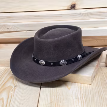 Customizable Wool Felt Gambler Hat: Wide Brim Cowboy with Buckle