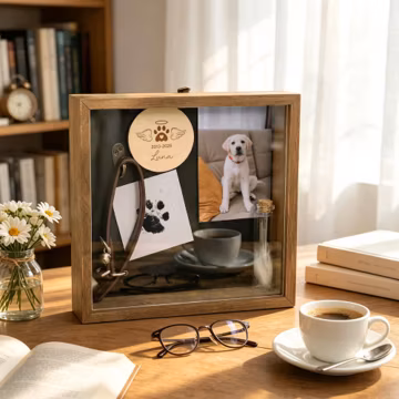 Dog Memorial Shadow Box,Pet Keepsake with Collar Holder,Memorial Shadow Box Frame,Pet Memorial Gift,Pet Loss Gift,Sympathy Remembrance Gift