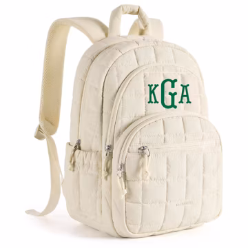 Personalized Quilted Backpack, Embroidered Laptop Backpack, Custom School Backpack, College Backpack, Teacher Bag, Travel Backpack Gift