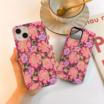Bright Pink Flower Case For iPhone 17 16 15, iPhone Case for 14 13 12 Pro Max, Matte/Glossy 14 15 Plus Case, iPhone12/13 Mini Case