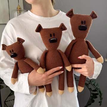 Mr. Bean's teddy bear plush, Crochet quirky companion - Gift for Mr. Bean lovers