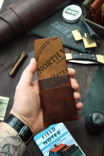 Stitchless Wallet EDC Wallet Minimalist Wallet Leather Card Holder Origami Mens Wallet Seamless Card Holder Slim Card Holder Mini Wallet EDC