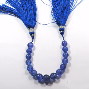 AAA Tanzanite Gemstone Beads: 6-7mm Smooth Round, 4 Inch Strand