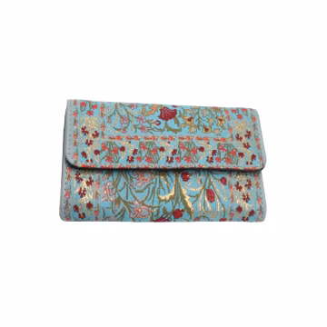 Woven Envelope Clutch: Kilim Pattern, Magnetic Lock, Card Holder