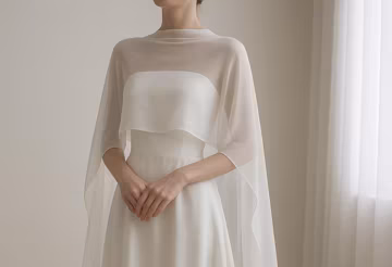 Soft Sheer Wedding Scarf – Silk Chiffon Bridal Shawl, Minimalist Wedding Dress Cover Up, Elegant Chiffon Wrap, Modern Wedding Accessory