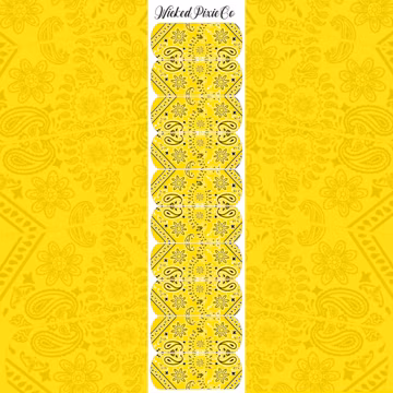 Nail Art Yellow Bandana Waterslide Nail Decals: Press On Nail Art