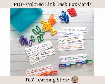 Colored Links Task Box Cards – Montessori Pattern Printable (PDF)