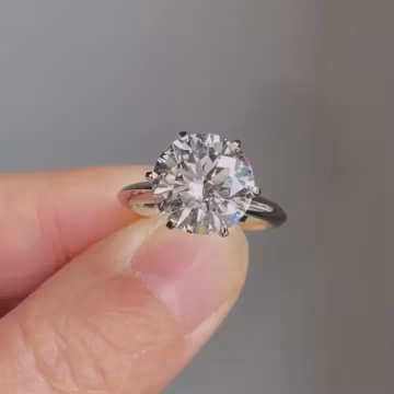 3.12 Ct GRA Certified White Moissanite Diamond Solitaire Ring Made in 925 Sterling Silver, Round Engagement Ring For Her.