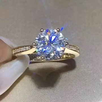 Certified GRA Moissanite Diamond, 925 Sterling Silver Round Cut, Wedding, Anniversary Gift For Her.