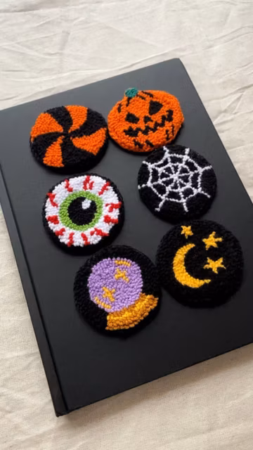 Spooky Car Coasters Set of 2, Cute Halloween Car Accessories Interior for Women, Pumpkin Car Cup Holder for Teens,New Car Gift, Car Coasters