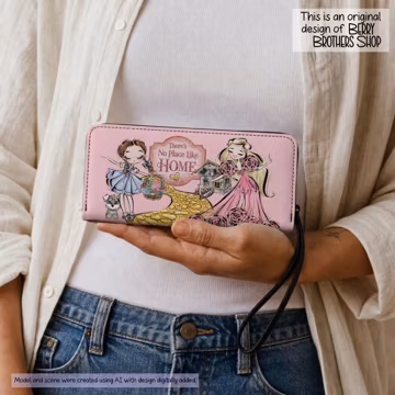 Womens Wallet Unique Wizard of Oz Gift for Book Reader Handbag Accessory Vegan Leather Clutch