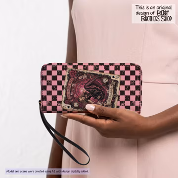 Alice in Wonderland Wallet Vegan Leather Wallet Clutch Women Gift Idea Handbag Accessory