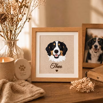 Custom Embroidered Pet Portrait | Minimalist Dog Mom Gift | Personalized Hand Stitched Dog Art | Mother's Day Pet Frame | Custom Keepsake