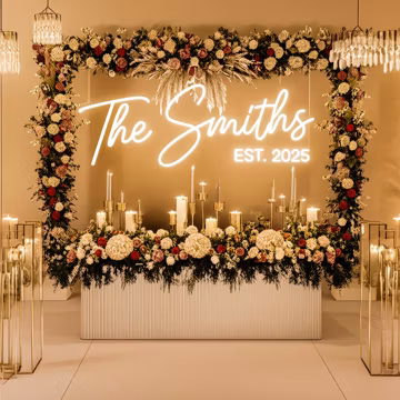 Wedding NEON SIGN for reception | Wedding Decorations | Neon Sign Wedding Decor, Wedding Gifts, Wedding Light Neon Name Sign Wedding, Decor