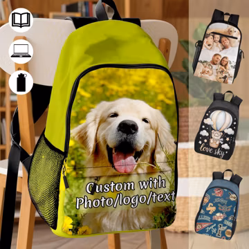 Personalized Photo/logo/text Backpack, Custom School Bags & Lunch Bag, Birthday Gift, Travel backpack