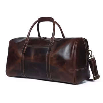 Personalized Buffalo Leather Duffle Bags 21 Inch Travel Carry-on Leather Bag