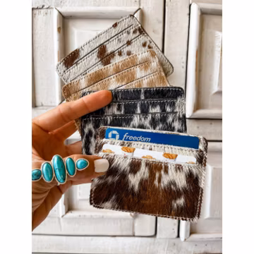 COWHIDE CC HOLDER | 100 % Genuine hair on Cowhide Credit Card Wallet | Gifts For Her Him, Unisex