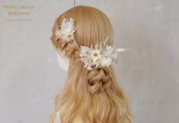 Pampass Grass White Hairpins,Boho Wedding Hairpiece,Bridal Hair Accessories,Dried Flower Hair Comb,Rustic Floral pin