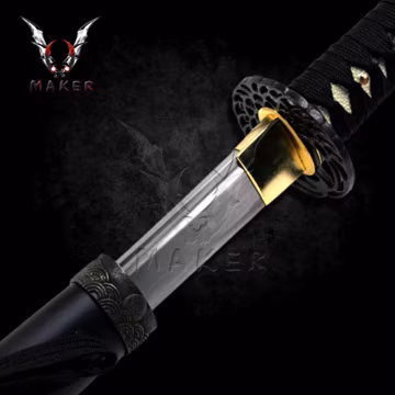 40.5" Full Tang Katana Sword,Hand-Forged 1045 Carbon Stee, Decorative Samurai Sword, Dancing Crane Tsuba, Collectible Display Vumaker-1079