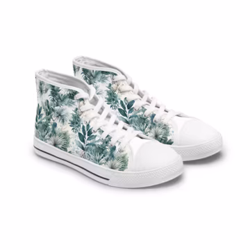 Tropical High Top Sneakers - Women's Casual Footwear, Summer Vibes, Stylish & Comfy, Perfect Gift, Trendy Slip-Ons, Gift for her