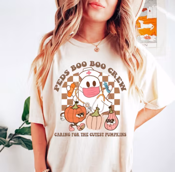 Pediatric Boo Crew Halloween Shirt, Pediatrician Sweatshirt, Peds Nursing TShirt, Nutritionist Pediatric Tee Gift Custom Comfort Colors®