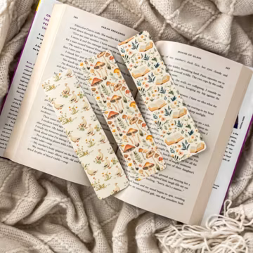 Cute Cottagecore Bookmark Set | Handmade Laminated with Tassel Bookmarks | Geese Mushrooms Books Plants Summer Reading Bookish Gift