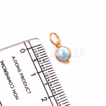 14k Gold Natural Larimar Charm Pendant – Dainty Boho Jewelry Making