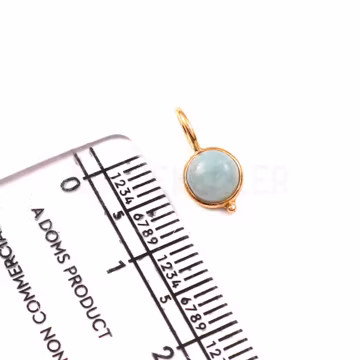 14k Gold Natural Larimar Charm Pendant – Dainty Boho Jewelry Making