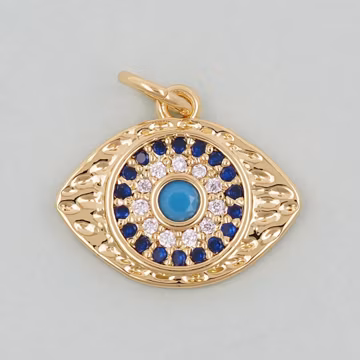 Gold Evil Eye Charms,18K Gold Filled Evil Eye Pendant,Evil Eye Charm Bracelet Necklace for DIY Jewelry Making Supply