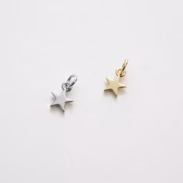 Gold Star Charms,18K Gold Filled Star Pendant,Silver Star Charm Bracelet Necklace for DIY Jewelry Making Supply